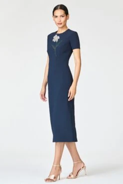 EMBELLISHED TAMARA DRESS - CRYSTAL FLORAL MIDNIGHT -Sachin and Babi US S251D41 401 2