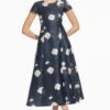 JACKIE DRESS - DARK MIDNIGHT CARNATIONS