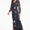 PENNY MAXI DRESS - DARK MIDNIGHT BOUQUET -Sachin and Babi US S251G03 409 5