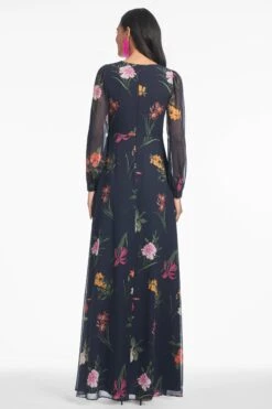 PENNY MAXI DRESS - DARK MIDNIGHT BOUQUET -Sachin and Babi US S251G03 409 6