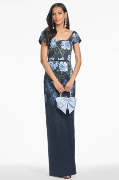 EMBELLISHED GRACE GOWN - NIGHT SKY PRIMA GARDEN -Sachin and Babi US S251G07 412