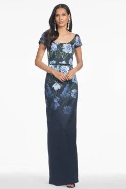 EMBELLISHED GRACE GOWN - NIGHT SKY PRIMA GARDEN -Sachin and Babi US S251G07 412 3