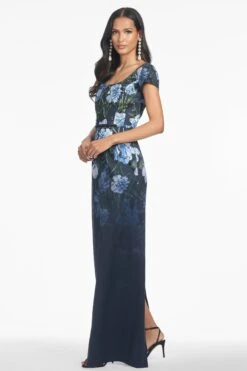 EMBELLISHED GRACE GOWN - NIGHT SKY PRIMA GARDEN -Sachin and Babi US S251G07 412 4