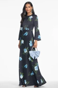 EMBELLISHED ALEX GOWN - NIGHT SKY BLUE OCULATA -Sachin and Babi US S251G11 416 2