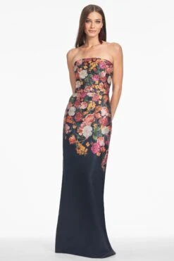 EMBELLISHED SABINE GOWN - MIDNIGHTS MAGIC BLOOMS -Sachin and Babi US S251G44 414 3