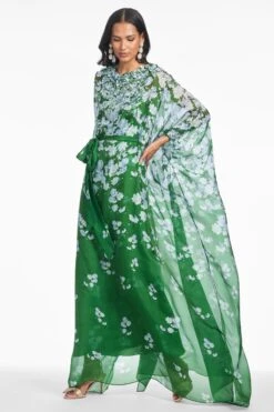 GILDA GOWN - KELLY GREEN DEGRADE FLORALS -Sachin and Babi US S251G49F 358 2