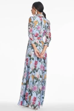 ADDISON GOWN - GLACIAL BLUE BLOSSOMS -Sachin and Babi US S252G21 456 6