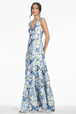 RORI GOWN - SKY BLUE STAR LILLIES -Sachin and Babi US S252G31 461 4