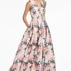 BROOKE GOWN - PEACH PEONIES -Sachin and Babi US S252G40 834 2