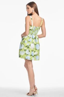 SAMIRA DRESS - CITRINE PEONIES -Sachin and Babi US S253D32 324 5