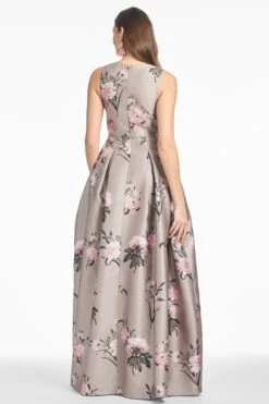 EMBELLISHED BROOKE GOWN - PEWTER ENGLISH ROSE -Sachin and Babi US S253G34 251 5
