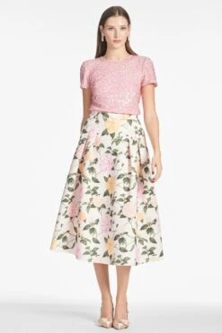 Veronica Top - Petal Pink -Sachin and Babi US SARATOP PINK LYDIASKIRT PINKLEMONADEBOUQUET FRONT4