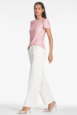 Veronica Top - Petal Pink -Sachin and Babi US SARATOP PINK SIDE