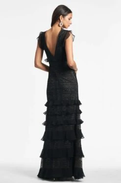 Serafina Gown - Black -Sachin and Babi US SERAFINAGOWN BLACK BACK