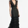 Serafina Gown - Black 1 Serafina Gown - Black -Sachin and Babi US SERAFINAGOWN BLACK FRONT2