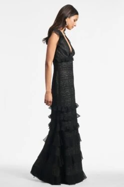 Serafina Gown - Black -Sachin and Babi US SERAFINAGOWN BLACK SIDE