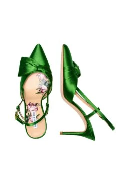 Lenox Obi-Bow Slingback- Green Garnet