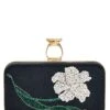 EMBROIDERED ON THE ROCKS CLUTCH - BLACK -Sachin and Babi US SHOT 01 048