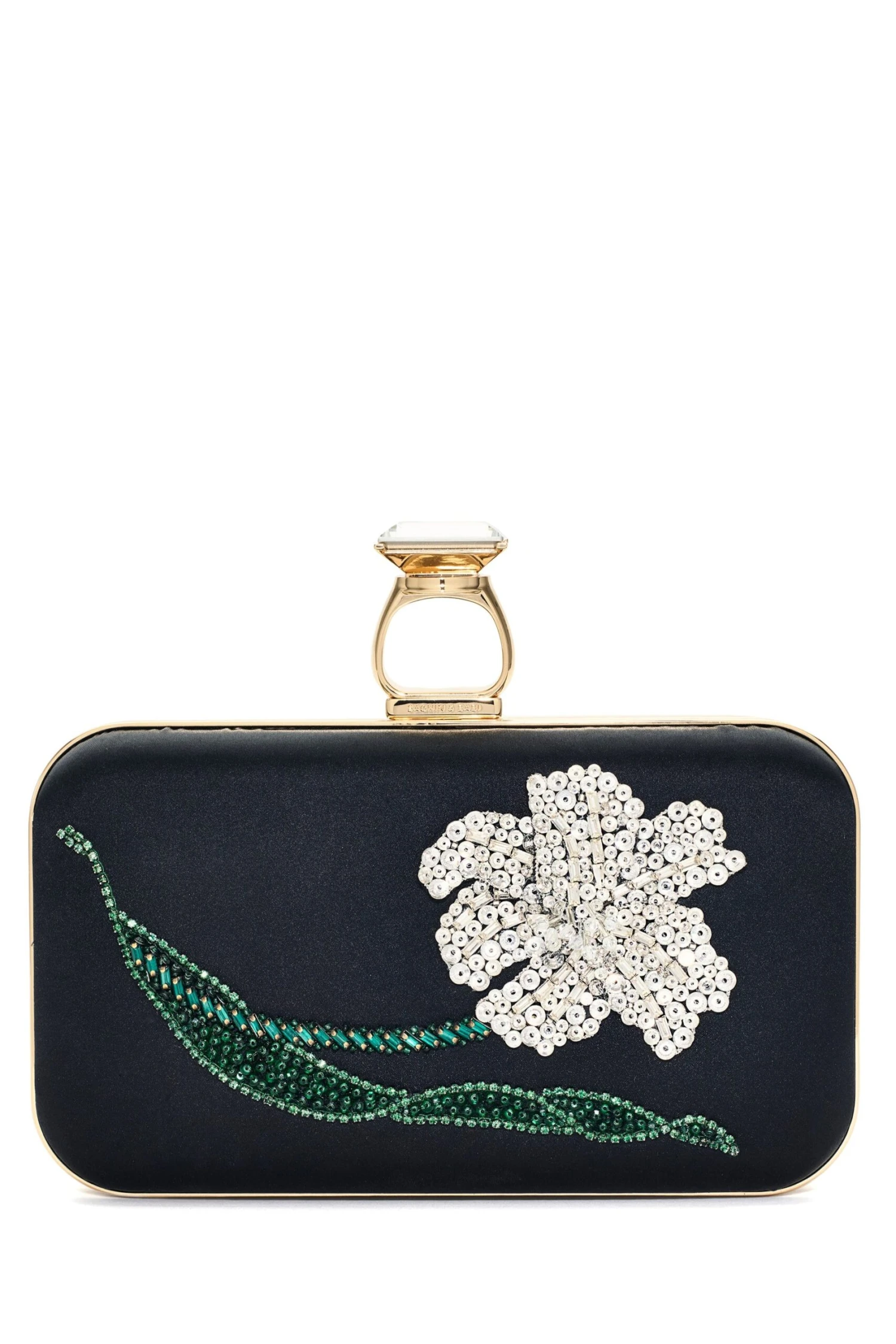 EMBROIDERED ON THE ROCKS CLUTCH - BLACK 3 EMBROIDERED ON THE ROCKS CLUTCH - BLACK