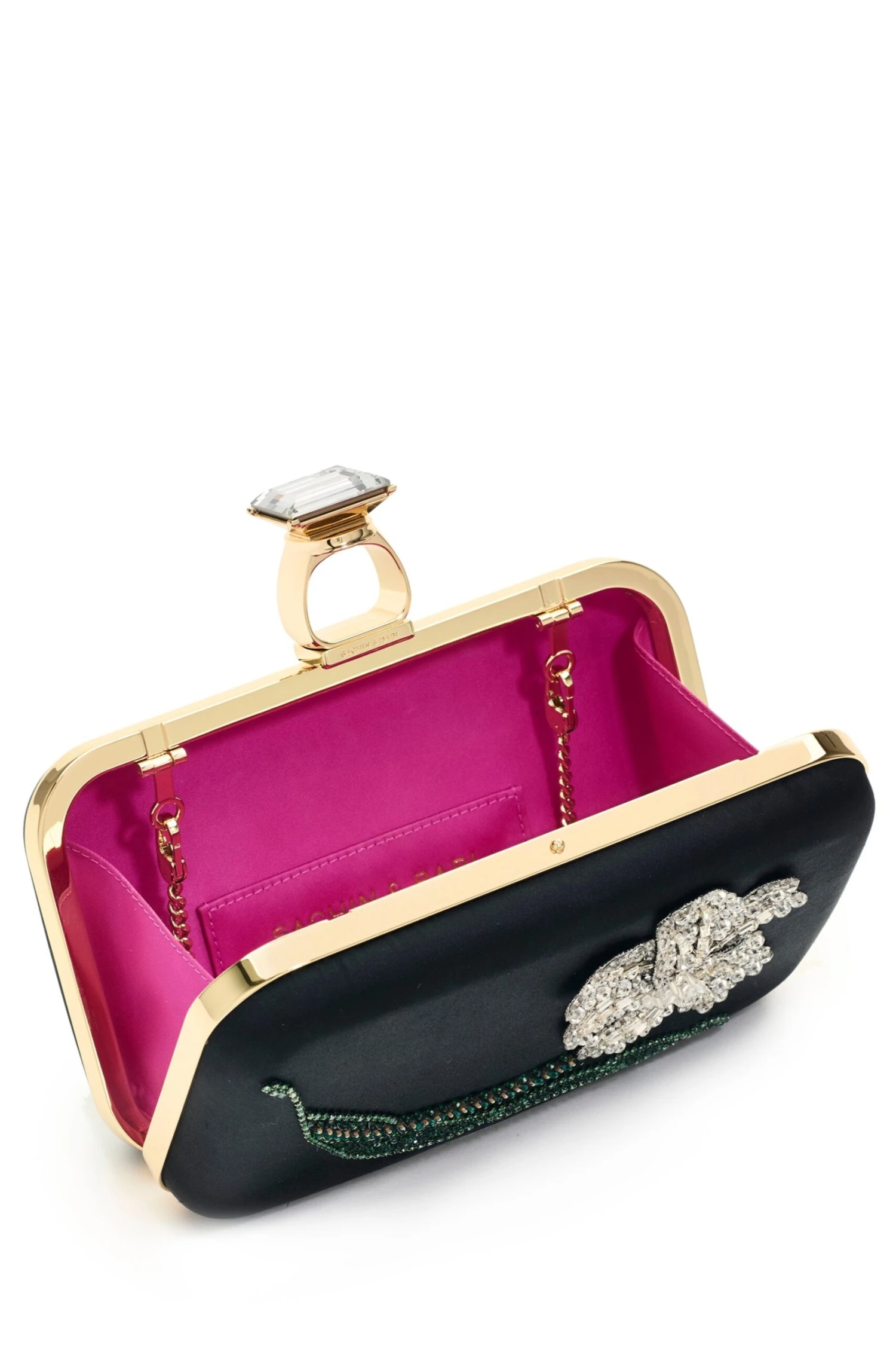 EMBROIDERED ON THE ROCKS CLUTCH - BLACK 7 EMBROIDERED ON THE ROCKS CLUTCH - BLACK - Image 5