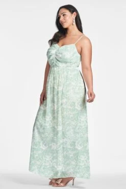 Sienna Gown - Sage Painted Floral -Sachin and Babi US SIENNAGOWN SAGEPAINTEDFLORAL SIDE10