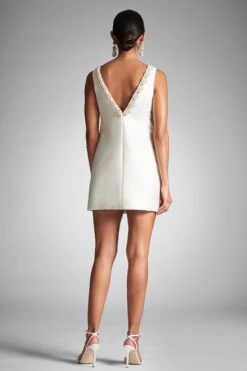 Sylvie Dress - Off White -Sachin and Babi US SYLVIEDRESS IVORY BACK