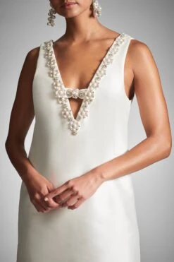 Sylvie Dress - Off White -Sachin and Babi US SYLVIEDRESS IVORY DETAILS