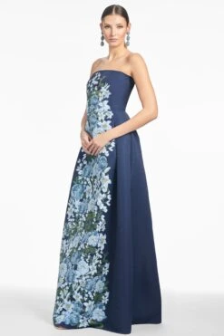 LARISA GOWN - NAVY CASCADE -Sachin and Babi US T252G30 413 3