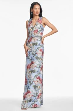 ADELLYN GOWN - POWDER BLUE BOUQUET -Sachin and Babi US T252G66 067 2