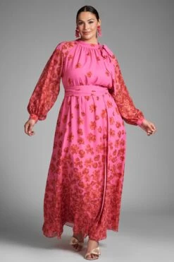 Vera Gown - Rose/Vermillion -Sachin and Babi US VERAGOWN ROSEVERMILLION FRONT2