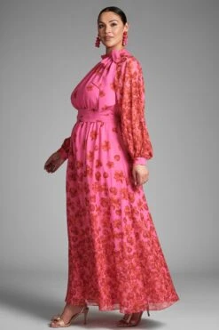 Vera Gown - Rose/Vermillion -Sachin and Babi US VERAGOWN ROSEVERMILLION SIDE2