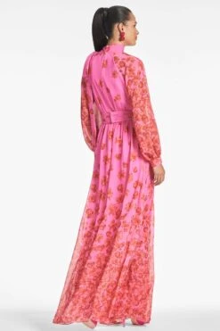 Vera Gown - Rose/Vermillion -Sachin and Babi US VERAGOWN ROSEVERMILLION BACK
