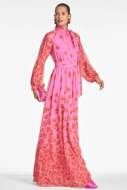 Vera Gown - Rose/Vermillion -Sachin and Babi US VERAGOWN ROSEVERMILLION SIDE3