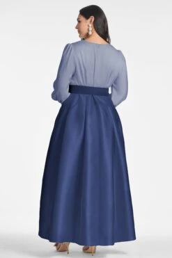 Zoe Gown - Cool Grey/Night Sky 15 Zoe Gown - Cool Grey/Night Sky -Sachin and Babi US ZOEGOWN COOLGREYNIGHTSKY BACK1