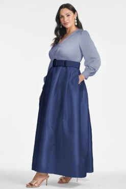Zoe Gown - Cool Grey/Night Sky 13 Zoe Gown - Cool Grey/Night Sky -Sachin and Babi US ZOEGOWN COOLGREYNIGHTSKY SIDE2
