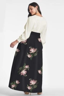 Zoe Gown - Ivory/Noir Blossom -Sachin and Babi US ZOEGOWN IVORYNOIRBLOSSOM BACK2