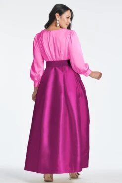 Zoe Gown - Pink/Magenta -Sachin and Babi US ZOEGOWN PINKMAGENTA BACK5