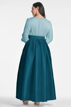 Zoe Gown - Seaglass/Deep Teal 15 Zoe Gown - Seaglass/Deep Teal -Sachin and Babi US ZOEGOWN SEAGLASSDEEPTEAL BACK1