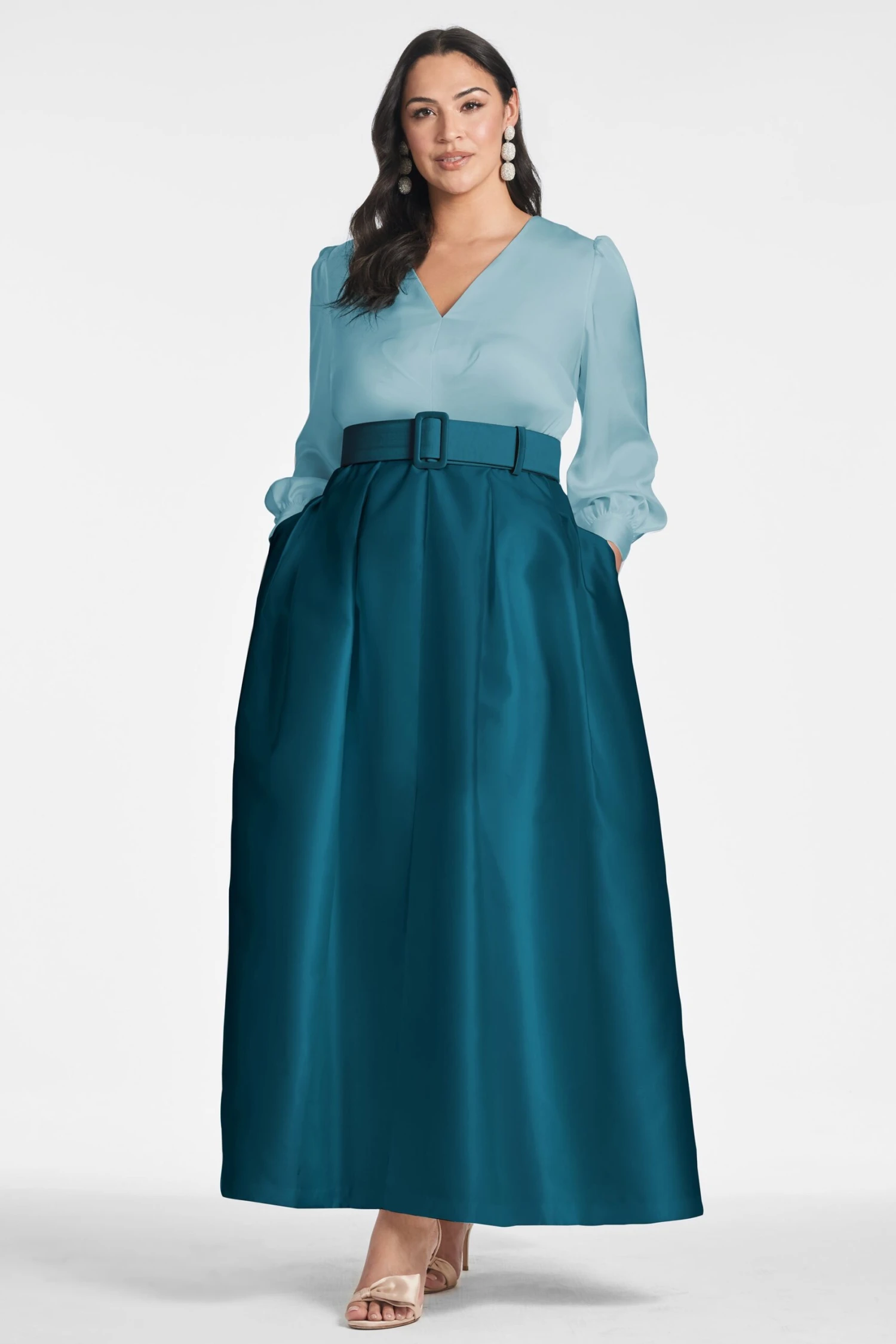Zoe Gown - Seaglass/Deep Teal 7 Zoe Gown - Seaglass/Deep Teal - Image 5