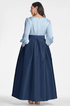 Zoe Gown - Slate/Navy -Sachin and Babi US ZOEGOWN SLATENAVY BACK3