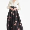 Zoe Gown - Ivory/Noir Blossom -Sachin and Babi US ZOEGOWN IVORY NOIRBLOSSOM FRONT