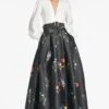 Zoe Gown - Off White/Noir Bouquet -Sachin and Babi US ZOEGOWN NOIRBOUQUET FRONT2