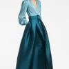 Zoe Gown - Seaglass/Deep Teal 1 Zoe Gown - Seaglass/Deep Teal -Sachin and Babi US ZOEGOWN SEAGLASSANDDEEPTEAL SIDE2