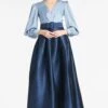 Zoe Gown - Slate/Navy -Sachin and Babi US ZOEGOWN SLATENAVY FRONT5